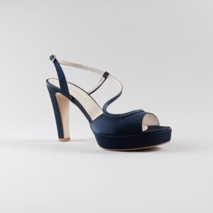Sandalo Josette 100pl mm - Satin Blu e Glitter blu