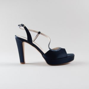 Sandalo Josette 100pl mm - Satin Blu e Glitter blu