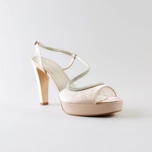 Sandalo Josette 100pl mm - Satin Nude e Glitter oro