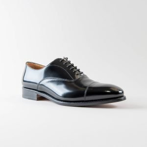 Melvin Francesina con puntina in pelle spazzolata nera