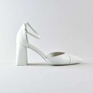 Ankle Strap Rosy 70mm - Nappa e Glitter Avorio