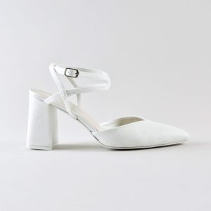 Ankle Strap Madame 70mm  - Glitter Bianco