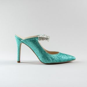 Sabot Letizia 90mm - Glitter Verde Acqua