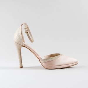 Ankle Strap Perla 100mm - Satin Nude