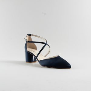 Cross Strap Penny 50mm - Satin Blu