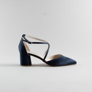 Cross Strap Penny 50mm - Satin Blu