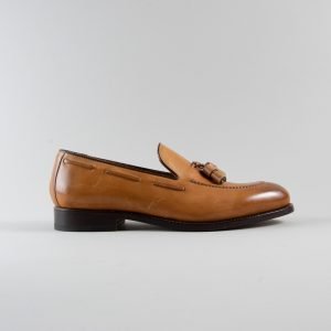 Bruno Mocassino in Pelle Iron Color Cuoio Anticata a Mano con Nappine