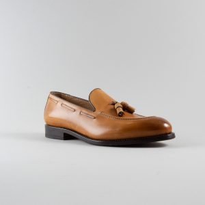 Bruno Mocassino in Pelle Iron Color Cuoio Anticata a Mano con Nappine