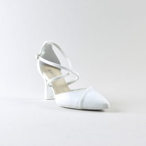 Cross Strap Rosy 70mm - Nappa e Glitter Bianco