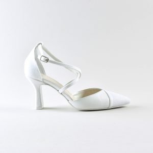 Cross Strap Rosy 70mm - Nappa e Glitter Bianco