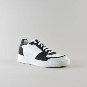 Sneakers Mike in Pelle Bianca e Nera
