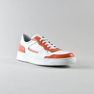 Sneakers in pelle Bianca e Arancione